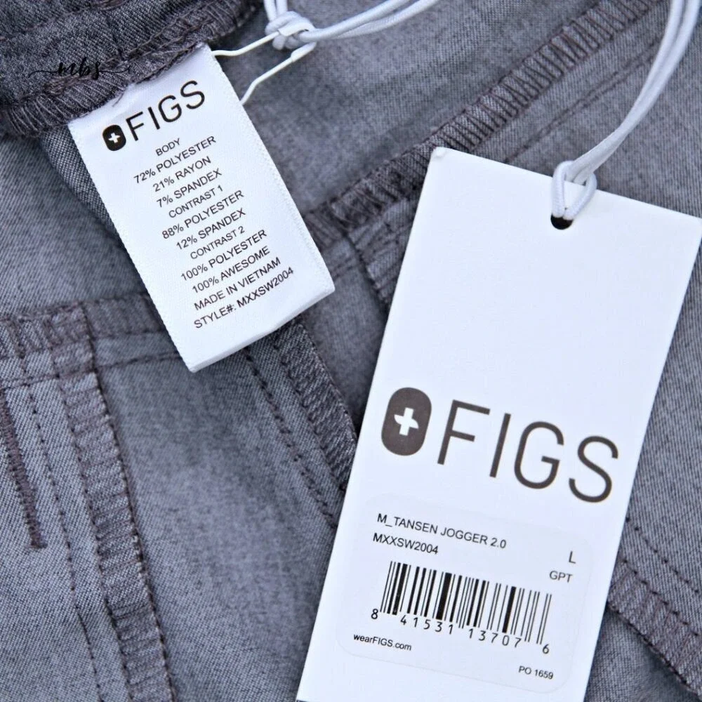 NWT Figs Tansen Jogger 2.0 Scrub Pants Gray Men L‎ Style MXXSW2004
